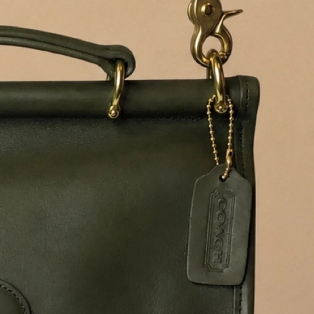 NWT Vintage COACH WILLIS Loden Green Top Handle Turn Lock Satchel 9927 COA